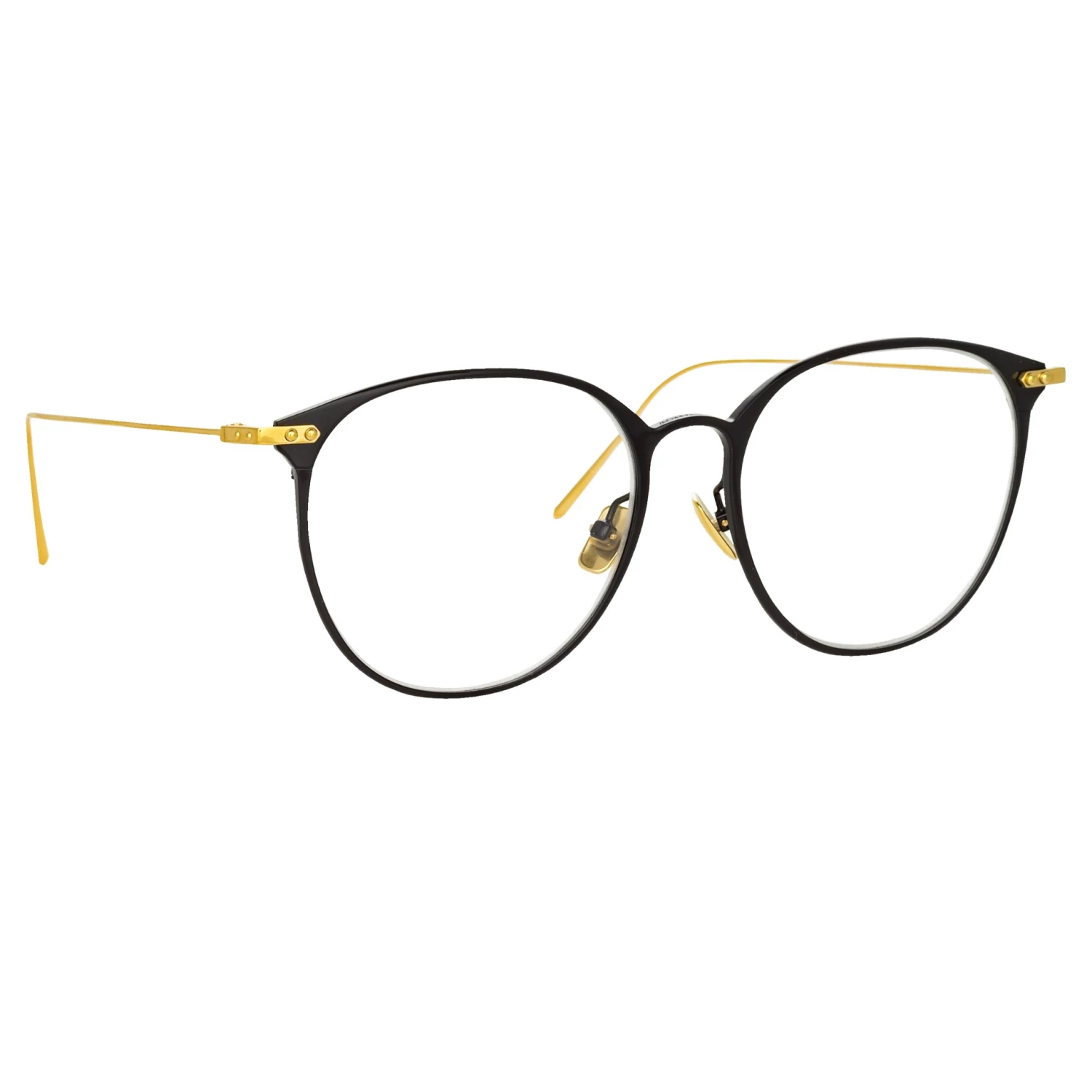 Linda Farrow Linear Sophia Oval Optical Frame In Black And Yellow Gold 3 Linda Farrow Linear Sophia Oval Optical Frame In Black And Yellow Gold