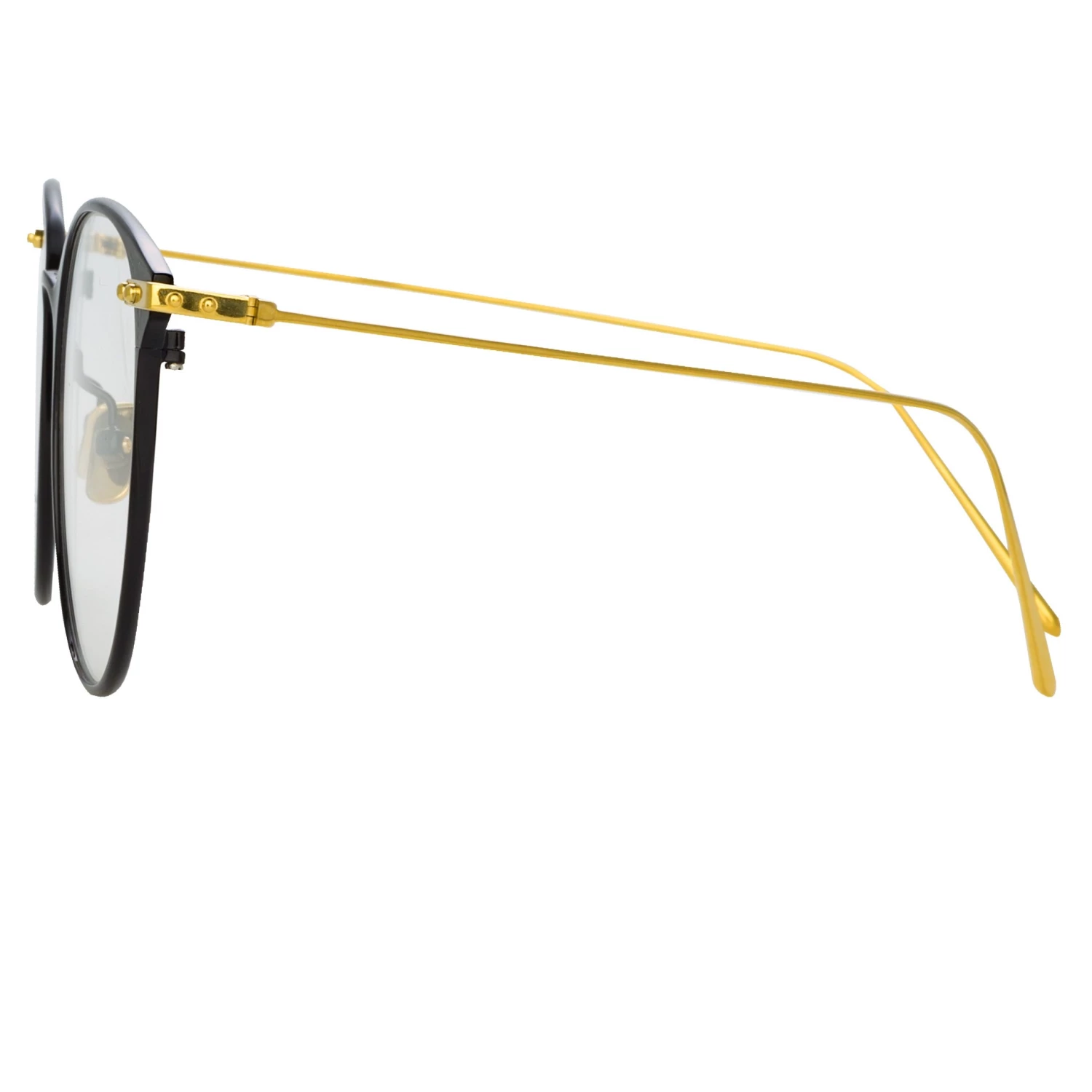 Linda Farrow Linear Sophia Oval Optical Frame In Black And Yellow Gold 4 Linda Farrow Linear Sophia Oval Optical Frame In Black And Yellow Gold