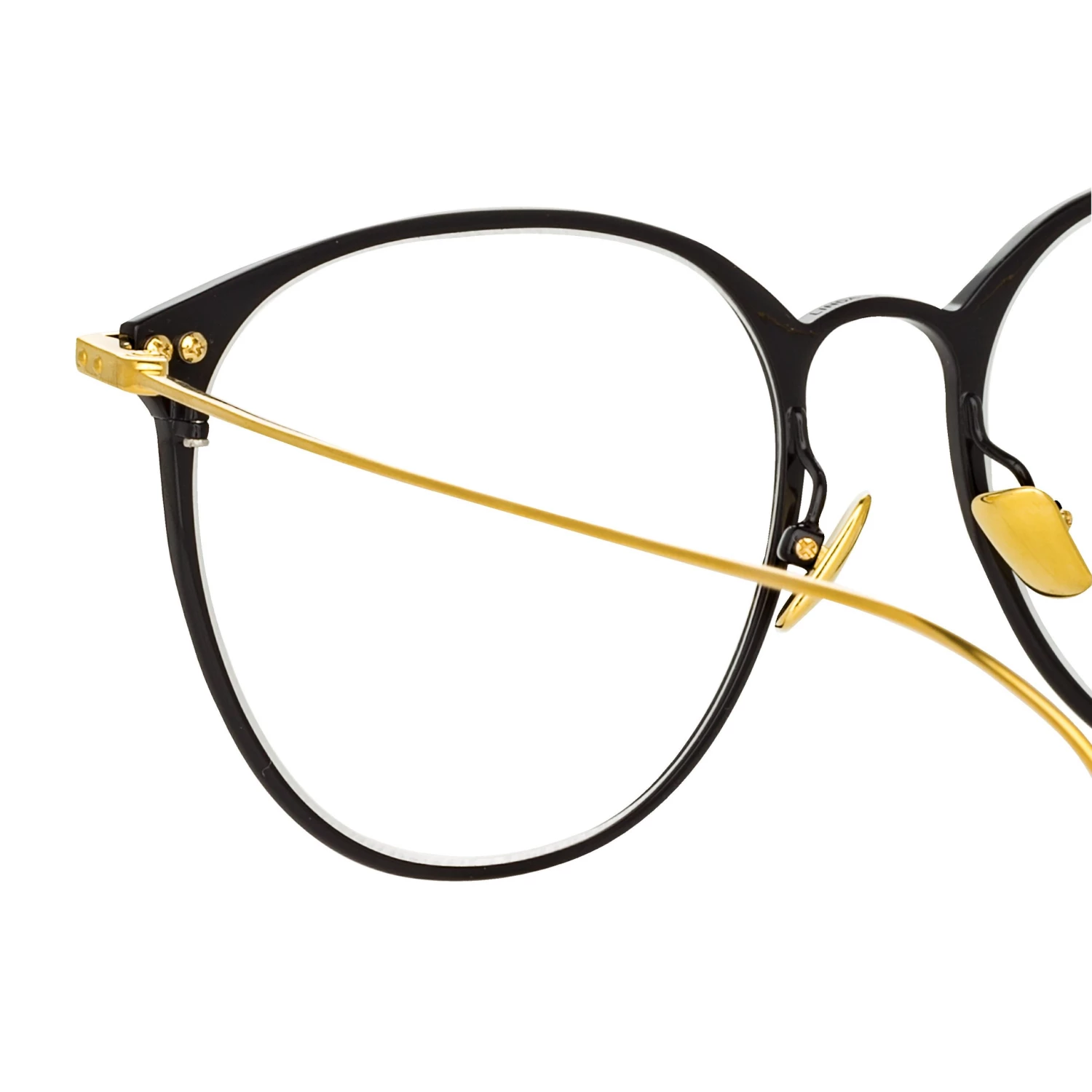 Linda Farrow Linear Sophia Oval Optical Frame In Black And Yellow Gold 5 Linda Farrow Linear Sophia Oval Optical Frame In Black And Yellow Gold
