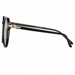 Linda Farrow Linear Griffin Oval Optical Frame In Black