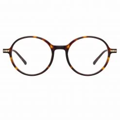 Linda Farrow Linear Merrick Oval Optical Frame In Tortoiseshell
