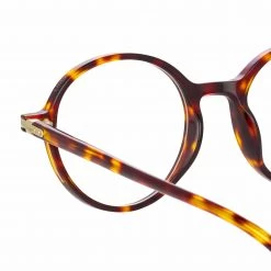 Linda Farrow Linear Merrick Oval Optical Frame In Tortoiseshell