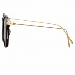 Linda Farrow Linear Mila A Square Sunglasses In Black