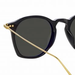 Linda Farrow Linear Mila A Square Sunglasses In Black