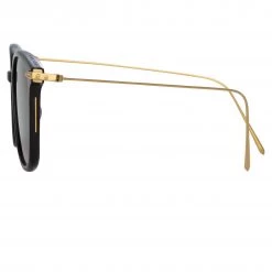 Linda Farrow Linear Coffey A Rectangular Sunglasses In Black The LINEAR Collection 8 Linda Farrow Linear Coffey A Rectangular Sunglasses In Black The LINEAR Collection