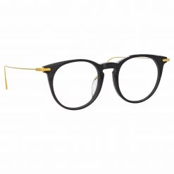 Linda Farrow Linear Ellis Oval Optical Frame In Black Women's