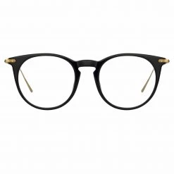 Linda Farrow Linear Ellis Oval Optical Frame In Black Women's