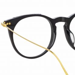 Linda Farrow Linear Ellis Oval Optical Frame In Black Women's