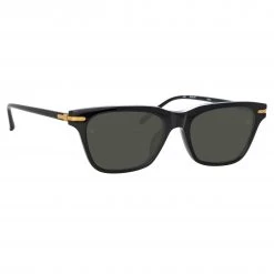 Linda Farrow Linear Mae A Cat Eye Sunglasses In Black
