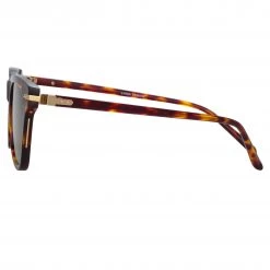 Linda Farrow Linear Mae A Cat Eye Sunglasses In Tortoiseshell The LINEAR Collection