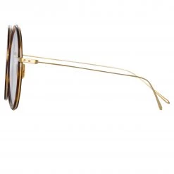 LINDA FARROW (U.K.) Alesia A Round Sunglasses In Tortoiseshell The LINDA FARROW Spring/Summer '22 Collection