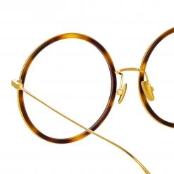 LINDA FARROW (U.K.) Alesia A Round Sunglasses In Tortoiseshell The LINDA FARROW Spring/Summer '22 Collection