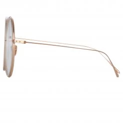 Linda Farrow Linear Alesia A Round Sunglasses In Ash
