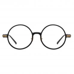Linda Farrow Linear Spire A Round Optical Frame In Black