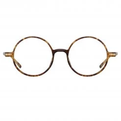 Linda Farrow Linear Spire A Round Optical Frame In Tobacco Tortoiseshell The LINDA FARROW Spring/Summer '22 Collection