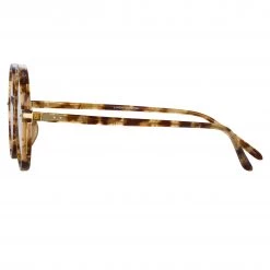 Linda Farrow Linear Spire A Round Optical Frame In Tobacco Tortoiseshell The LINDA FARROW Spring/Summer '22 Collection