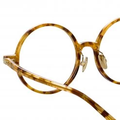 Linda Farrow Linear Spire A Round Optical Frame In Tobacco Tortoiseshell The LINDA FARROW Spring/Summer '22 Collection