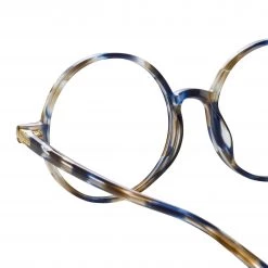 Linda Farrow Linear The LINDA FARROW Spring/Summer '22 Collection Spire Round Optical Frame In Blue Tortoiseshell