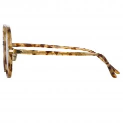 Linda Farrow Linear The LINDA FARROW Spring/Summer '22 Collection Spire Round Optical Frame In Tobacco Tortoiseshell