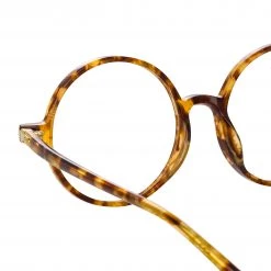 Linda Farrow Linear The LINDA FARROW Spring/Summer '22 Collection Spire Round Optical Frame In Tobacco Tortoiseshell