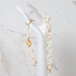 Linda Farrow Accessories Cream Round Link Acetate Chain