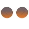 Linda Farrow Olivia Round Sunglasses In Light Gold