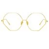 Linda Farrow Fawcet Hexagon Optical Frame In Light Gold