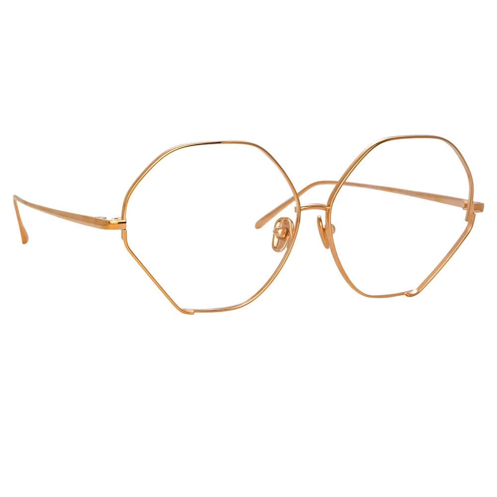 Linda Farrow Fawcet Hexagon Optical Frame In Rose Gold 2 Linda Farrow Fawcet Hexagon Optical Frame In Rose Gold