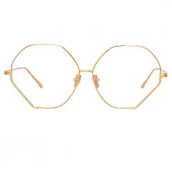 Linda Farrow Fawcet Hexagon Optical Frame In Rose Gold