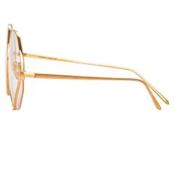 Linda Farrow Fawcet Hexagon Optical Frame In Rose Gold 7 Linda Farrow Fawcet Hexagon Optical Frame In Rose Gold