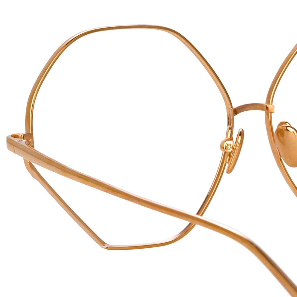 Linda Farrow Fawcet Hexagon Optical Frame In Rose Gold 4 Linda Farrow Fawcet Hexagon Optical Frame In Rose Gold