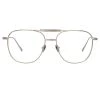 Linda Farrow Wilder Aviator Optical Frame In White Gold