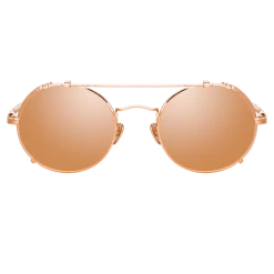 Linda Farrow Women's Jimi Oval Sunglasses In Rose Gold