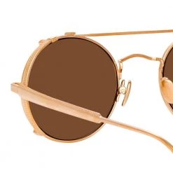 Linda Farrow Women's Jimi Oval Sunglasses In Rose Gold 9 Linda Farrow Women's Jimi Oval Sunglasses In Rose Gold