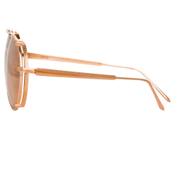 Linda Farrow Women's Newman Aviator Sunglasses In Rose Gold