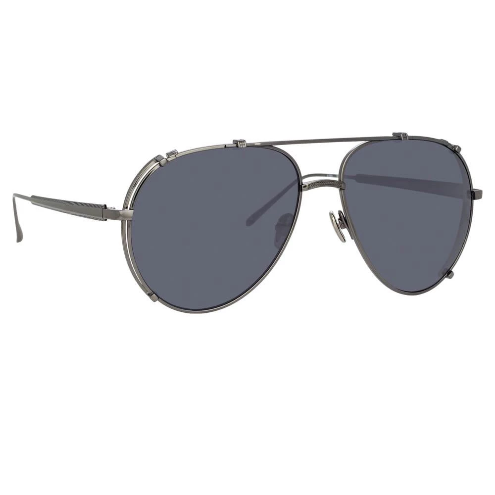 Linda Farrow Newman Aviator Sunglasses In Nickel Women's 2 Linda Farrow Newman Aviator Sunglasses In Nickel Women's