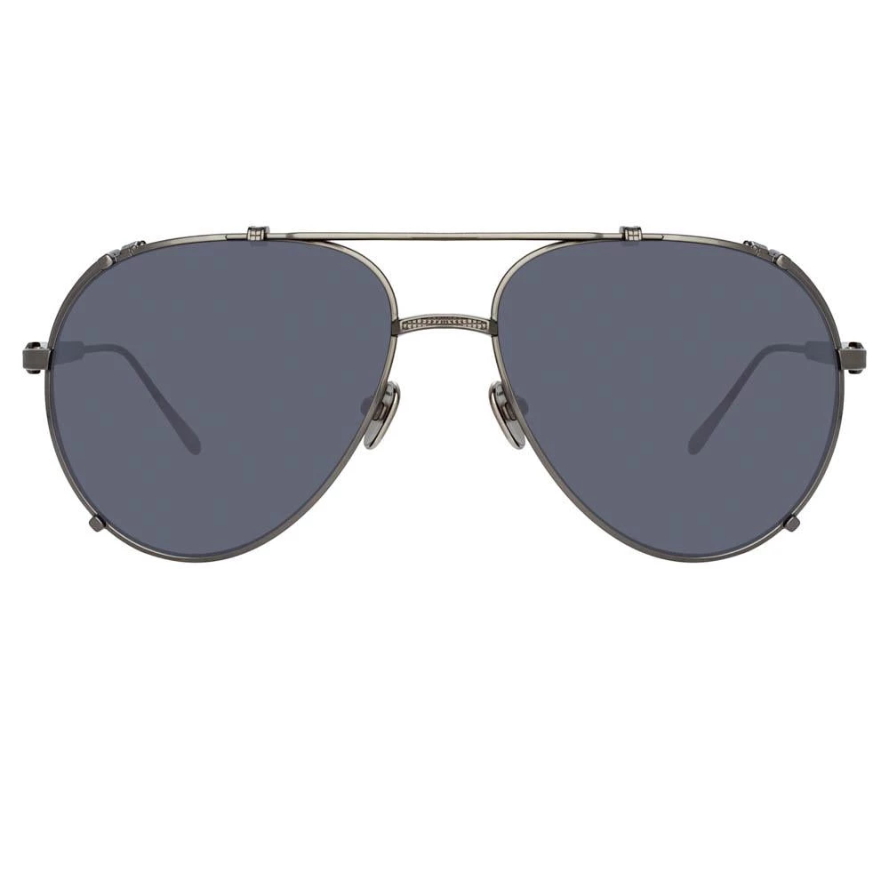 Linda Farrow Newman Aviator Sunglasses In Nickel Women's 1 Linda Farrow Newman Aviator Sunglasses In Nickel Women's