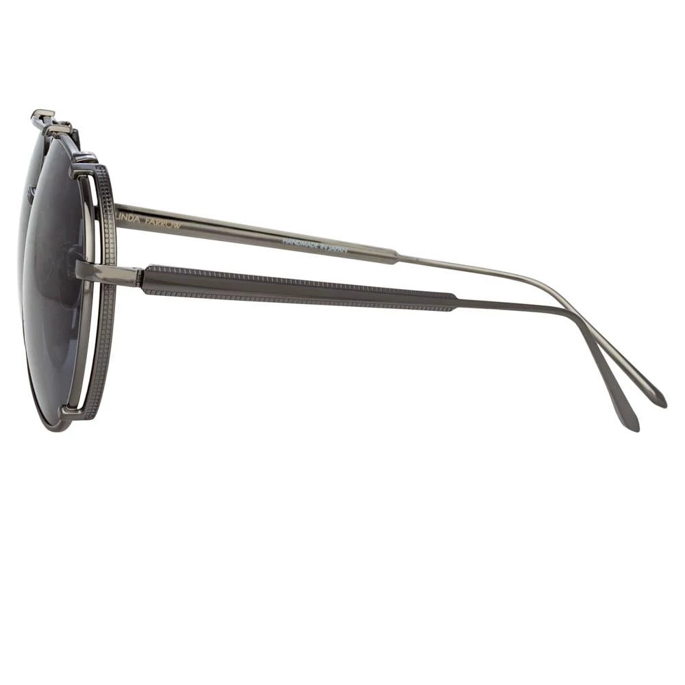 Linda Farrow Newman Aviator Sunglasses In Nickel Women's 3 Linda Farrow Newman Aviator Sunglasses In Nickel Women's
