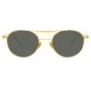 Linda Farrow Lou Oval Sunglasses In Yellow Gold Women's