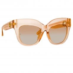 Linda Farrow Dunaway Oversized Sunglasses In Peach