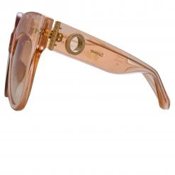 Linda Farrow Dunaway Oversized Sunglasses In Peach