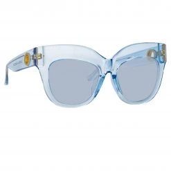 Linda Farrow Women's Dunaway Oversized Sunglasses In Blue