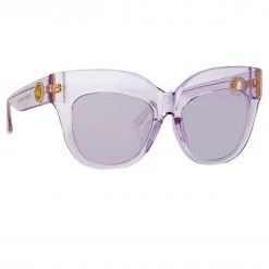 Linda Farrow Dunaway Oversized Sunglasses In Lilac