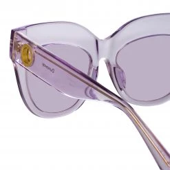 Linda Farrow Dunaway Oversized Sunglasses In Lilac