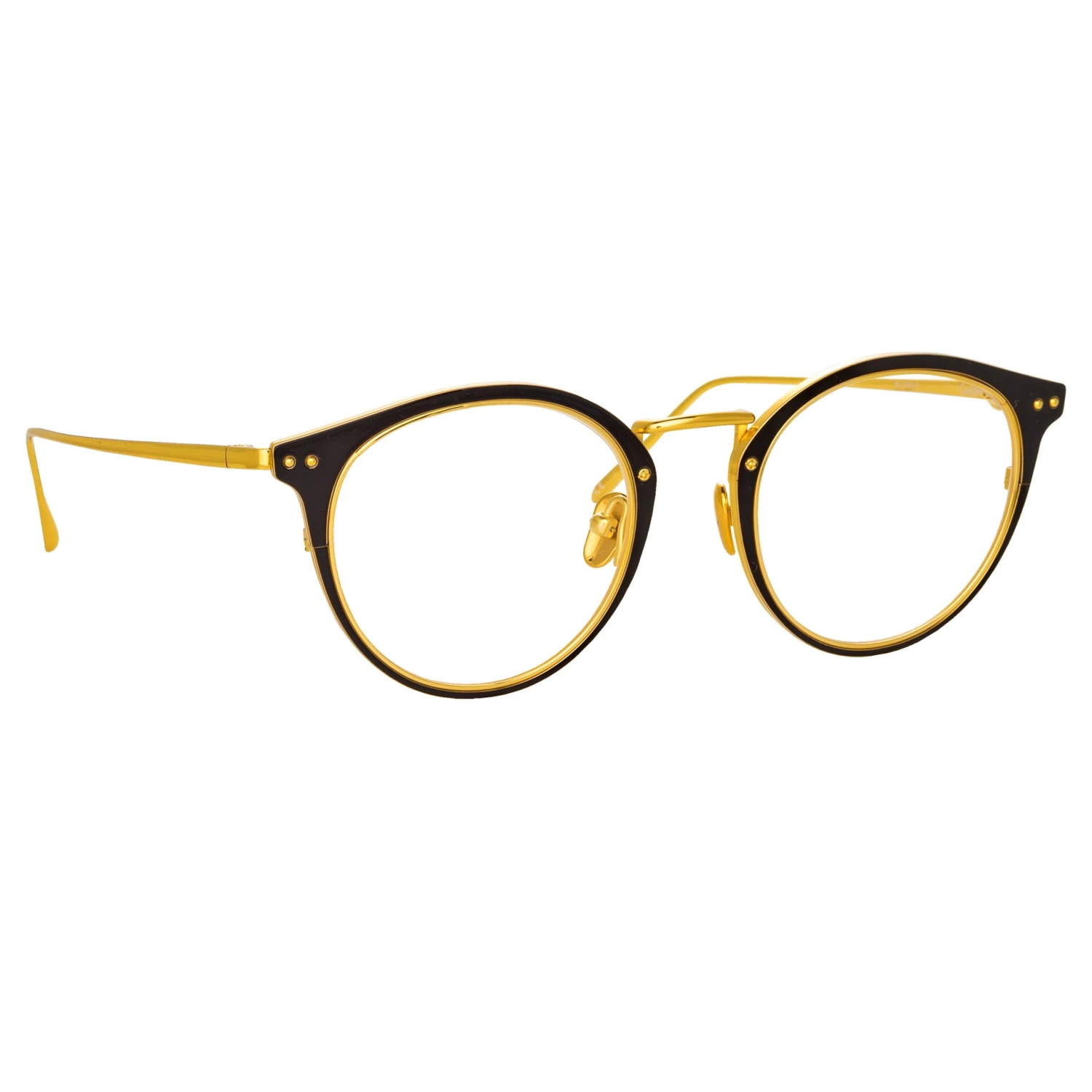 LINDA FARROW UK The Cooper | Oval Optical Frame In Black And Yellow Gold (C4) 2 LINDA FARROW UK The Cooper | Oval Optical Frame In Black And Yellow Gold (C4)