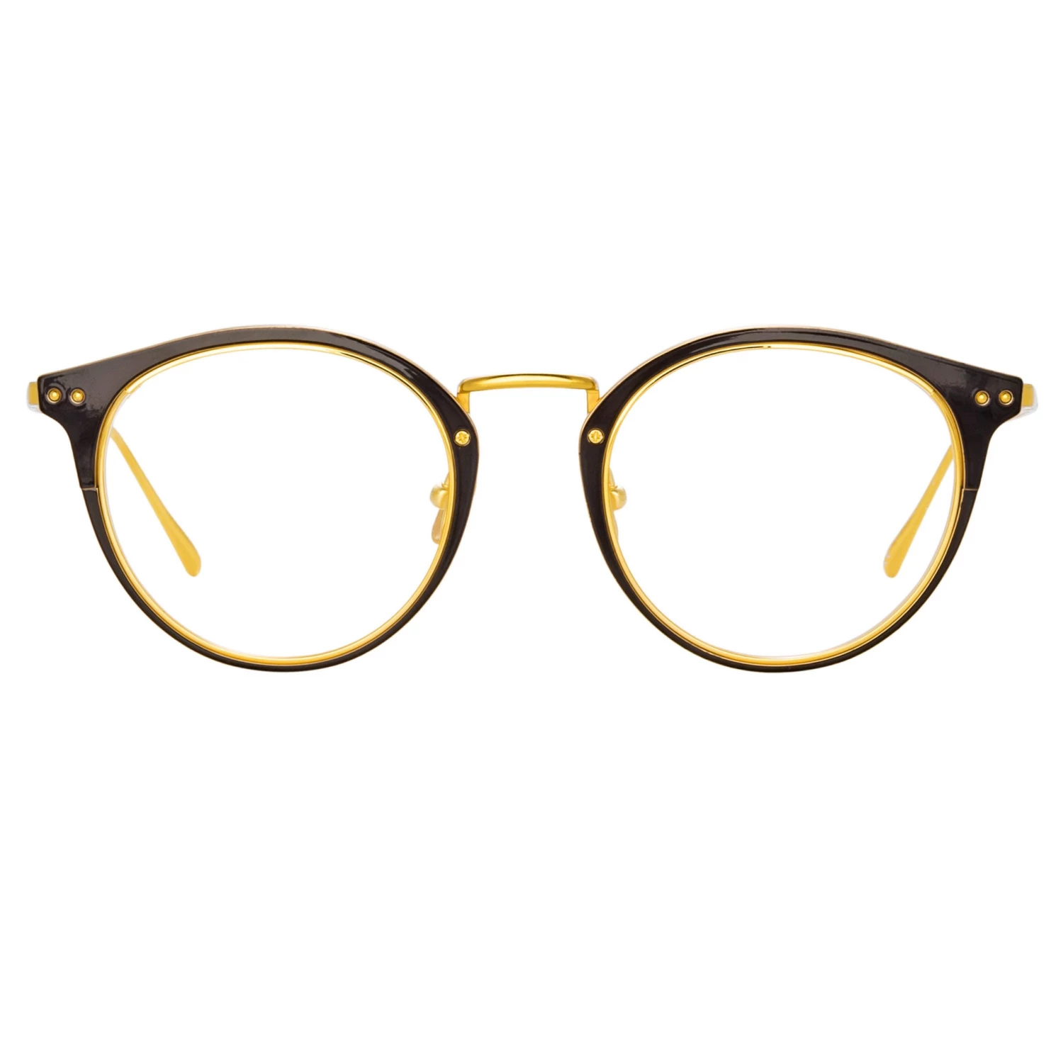 LINDA FARROW UK The Cooper | Oval Optical Frame In Black And Yellow Gold (C4) 1 LINDA FARROW UK The Cooper | Oval Optical Frame In Black And Yellow Gold (C4)