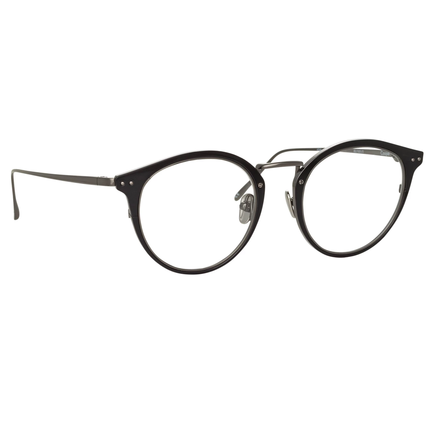 LINDA FARROW UK The Cooper | Oval Optical Frame In Black And Nickel (C5) 2 LINDA FARROW UK The Cooper | Oval Optical Frame In Black And Nickel (C5)
