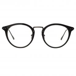 LINDA FARROW UK The Cooper | Oval Optical Frame In Black And Nickel (C5)