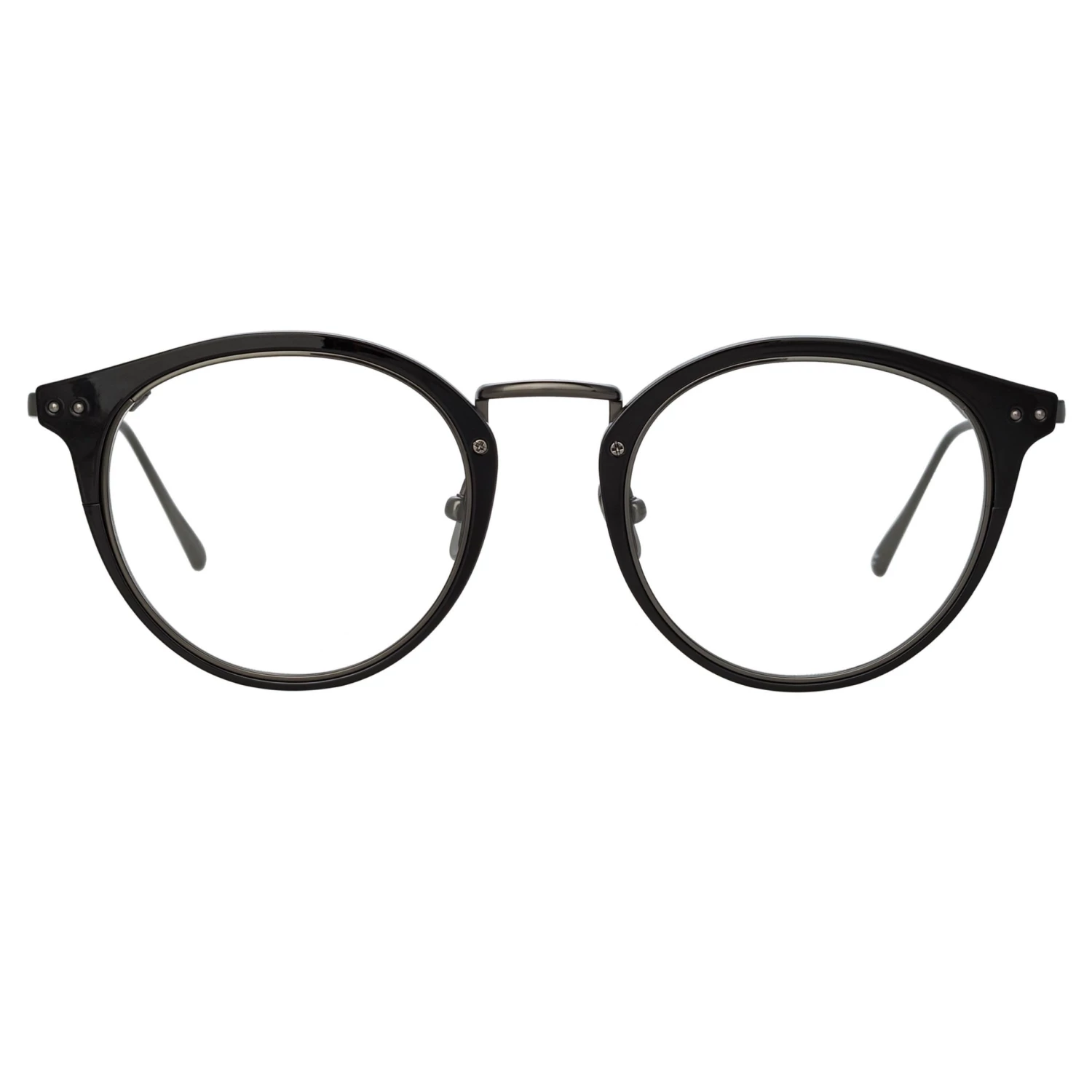LINDA FARROW UK The Cooper | Oval Optical Frame In Black And Nickel (C5) 1 LINDA FARROW UK The Cooper | Oval Optical Frame In Black And Nickel (C5)
