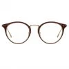 LINDA FARROW UK The CORE Optical Collection The Cooper | Oval Optical Frame In Brown And Light Gold (C6)